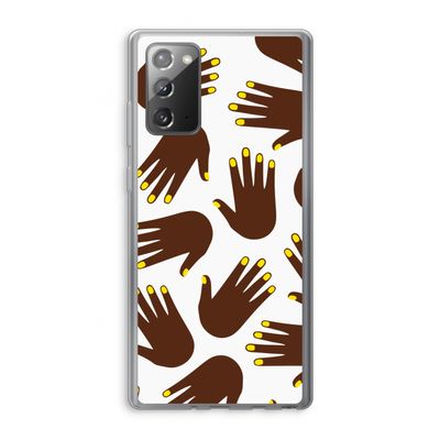 Hands dark: Samsung Galaxy Note 20 / Note 20 5G Transparant Hoesje