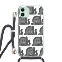 Cats: iPhone 11 Transparant Hoesje met koord