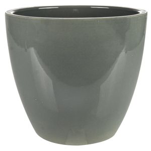 Plantenpot/bloempot in een strakke Scandinavische look antraciet Dia 18 cm en Hoogte 16 cm