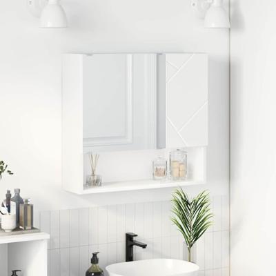 Spiegelkast met plank Wit 59 x 17 x 55 cm Bewerkt hout
