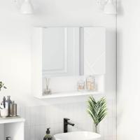 Spiegelkast met plank Wit 59 x 17 x 55 cm Bewerkt hout