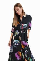 Midi-blousejurk - BLACK - XL