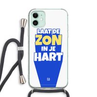 Laat de zon in je hart: iPhone 11 Transparant Hoesje met koord