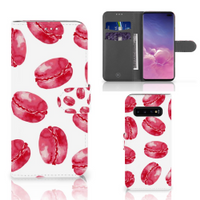 Samsung Galaxy S10 Plus Book Cover Pink Macarons