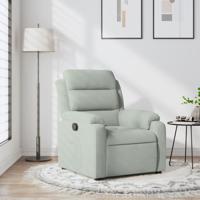 Fauteuil verstelbaar fluweel lichtgrijs