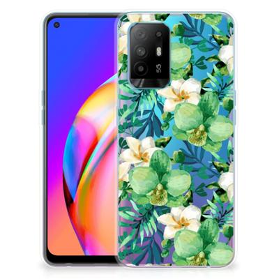 OPPO A94 5G | Reno5 Z | TPU Case | Orchidee Groen OPPO A94 5G | Reno5 Z | TPU Case | Orchidee Groen