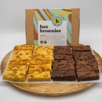 2 Smaken Brownie Box - 6 Brownies Per Post - Brievenbus Pakket - Box Brownies - Fair trade Belgische chocolade - 3 brownies per smaak - Cadeau