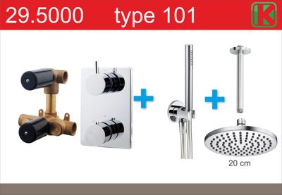 Wiesbaden one-pack inbouwthermostaatset type 101 CHR (20cm)