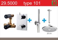 Wiesbaden one-pack inbouwthermostaatset type 101 CHR (20cm)