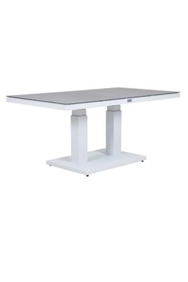 Qopps Rubli tuintafel, in hoogte verstelbaar 130 x 75 mat Wit
