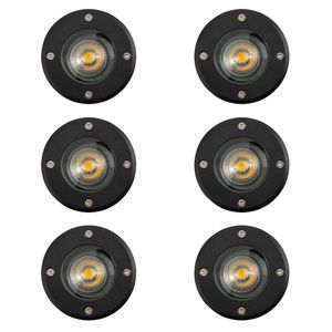 Grondspot LED Ø11 Rond Zwart set (6-stuks)