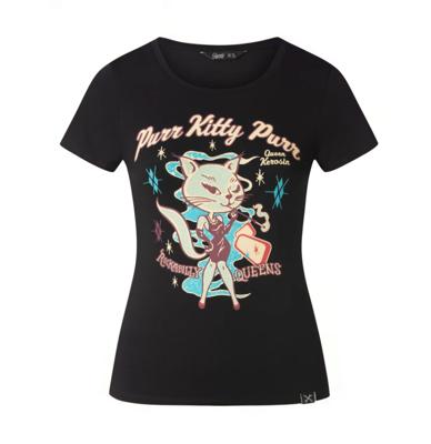 Queen Kerosin Purr Kitty Purr Shirt Black-XS