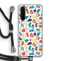 Kleurrijke katten: OnePlus Nord Transparant Hoesje met koord