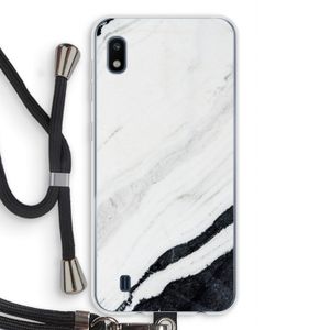 Elegante marmer: Samsung Galaxy A10 Transparant Hoesje met koord