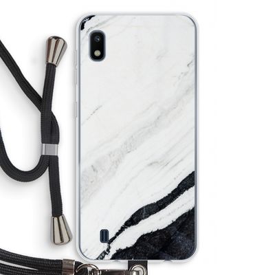 Elegante marmer: Samsung Galaxy A10 Transparant Hoesje met koord