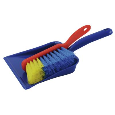 Stoffer en blik - 2x - voor kinderen - gekleurd - 22 x 14 cm - schoonmaakset kinderen