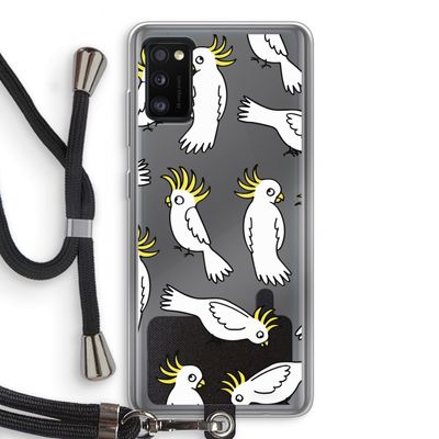 Papegaai: Samsung Galaxy A41 Transparant Hoesje met koord