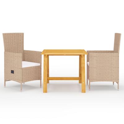 3-delige Tuinset beige