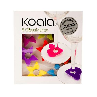 Identificatoren voor glazen Koala Ster Plastic Multicolour 8 Onderdelen (12,8 x 5 x 13,7 cm)