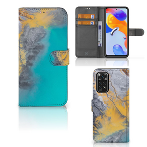 Xiaomi Redmi Note 11 Pro 5G/4G Bookcase Marble Blue Gold