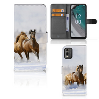 Nokia C32 Telefoonhoesje met Pasjes Paarden