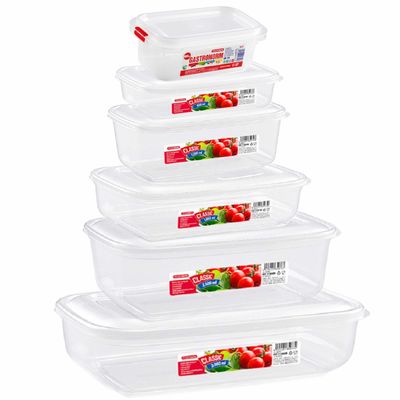 Set van 21x stuks diepvries vershoudbakjes met stevige deksel in 6x verschillende formaten