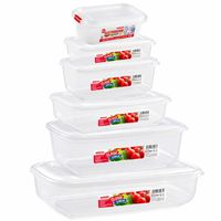 Set van 21x stuks diepvries vershoudbakjes met stevige deksel in 6x verschillende formaten