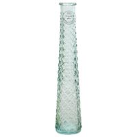 Vaas/bloemenvaas van gerecycled glas - D7 x H32 cm - transparant