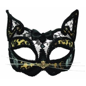 Venetiaans katten oogmasker luipaard print