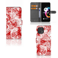 Telefoonhoesje met Naam Motorola Edge 20 Lite Angel Skull Rood