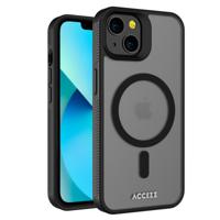Accezz Rugged Frosted MagSafe Backcover iPhone 13 Telefoonhoesje Zwart