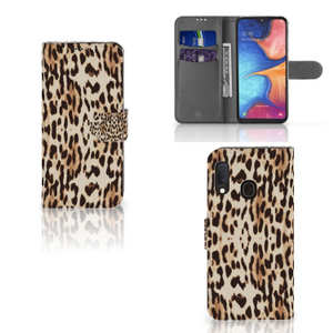 Samsung Galaxy A20e Telefoonhoesje met Pasjes Leopard