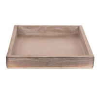 Houten dienblad - grijs/grey wash - 20 x 20 cm - vierkant - tafeldecoratie - kaarsenbord