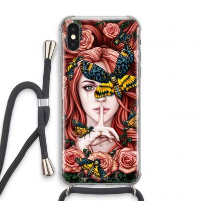 Lady Moth: iPhone X Transparant Hoesje met koord