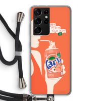 Peach please!: Samsung Galaxy S21 Ultra Transparant Hoesje met koord