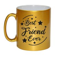 Best Friend Ever cadeau mok / beker goudglanzend 330 ml   -