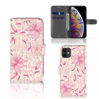 Apple iPhone 11 Hoesje Pink Flowers | Portemonnee hoesje