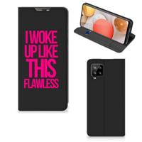 Samsung Galaxy A42 Hoesje met tekst Woke Up - Origineel Cadeau Zelf Maken