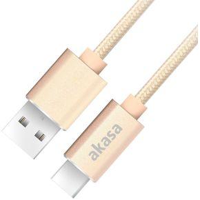 Akasa AK-CBUB34-10GL USB-kabel USB 2.0 1 m USB A USB C Goud