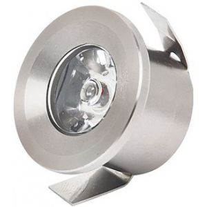 LED Veranda Spot Verlichting - Mony - Inbouw Rond 1W - Natuurlijk Wit 4200K - Mat Chroom Aluminium - Ø33mm