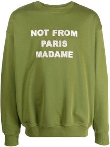 Drôle De Monsieur sweat à slogan brodé - Vert