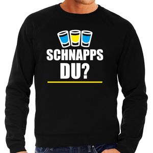 Apres ski trui Schnapps du zwart heren - Wintersport sweater - Foute apres ski outfit