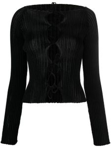 A. ROEGE HOVE cardigan en maille Emma à design nervuré - Noir