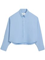 AMI Paris logo-embroidered poplin shirt - Bleu