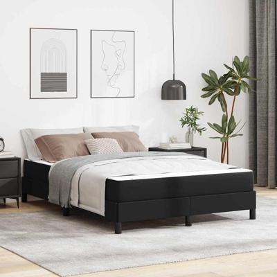 Bed met matras Zwart 140 x 200 cm Kunstleer