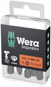Wera 851/4 Impaktor DC Phillips Bit PH2 x 50mm VE=5 - 05057656001