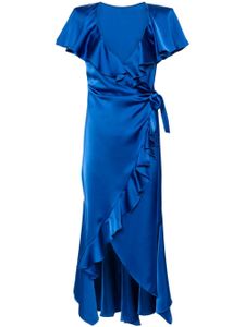 Philosophy Di Lorenzo Serafini robe portefeuille mi-longue à volants - Bleu