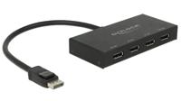 DeLock Displayport 1.2 Splitter 1 x Displayport in > 4 x Displayport out 4K Video-/audiosplitter DisplayPort