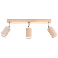 Plafondlamp BERG 3 naturel hout
