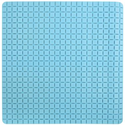 Douche/bad anti-slip mat badkamer - rubber - lichtblauw - 54 x 54 cm - vierkant